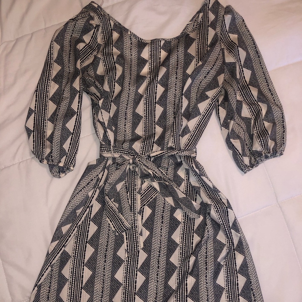 Abstract Print Chiffon Dress